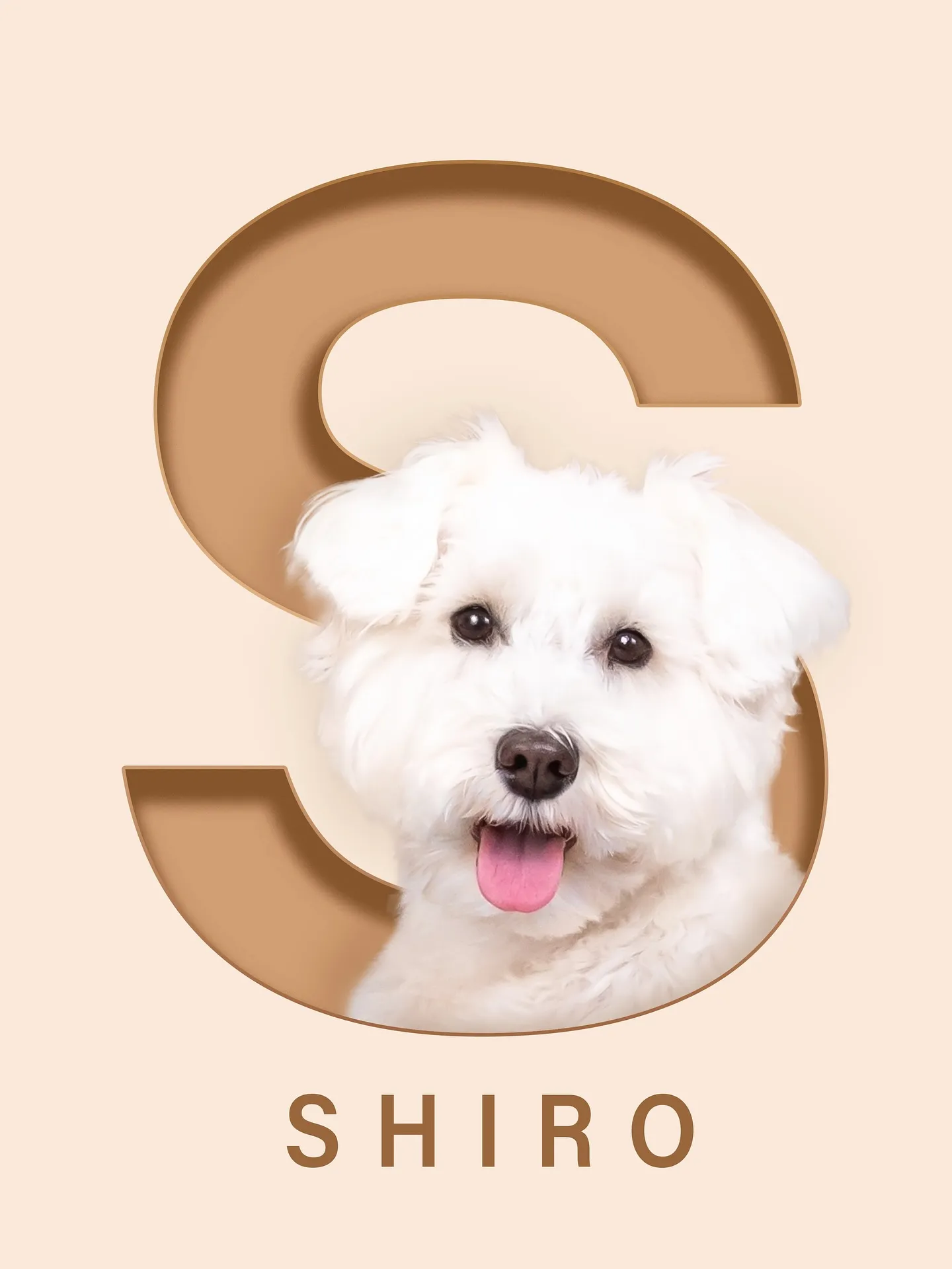 【アルファベットART／2Lサイズ印刷納品／1頭デザイン】