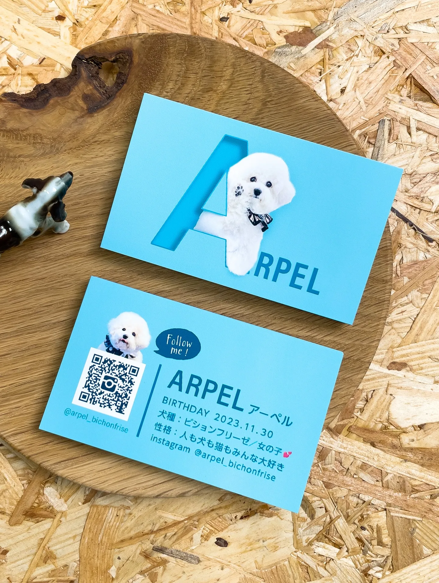 【うちの子名刺／アルファベットART／1頭デザイン】