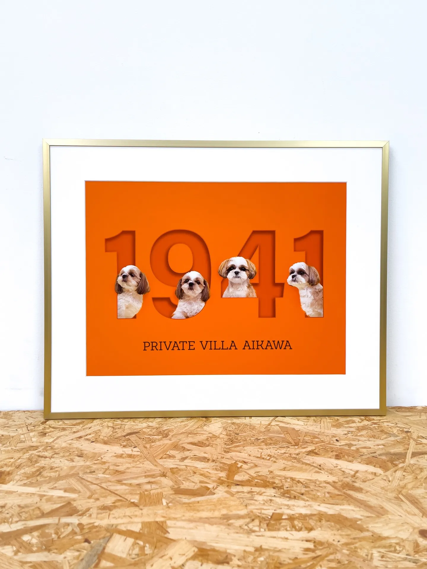 【 ナンバーARTポスター／A3額縁／４頭デザイン】 