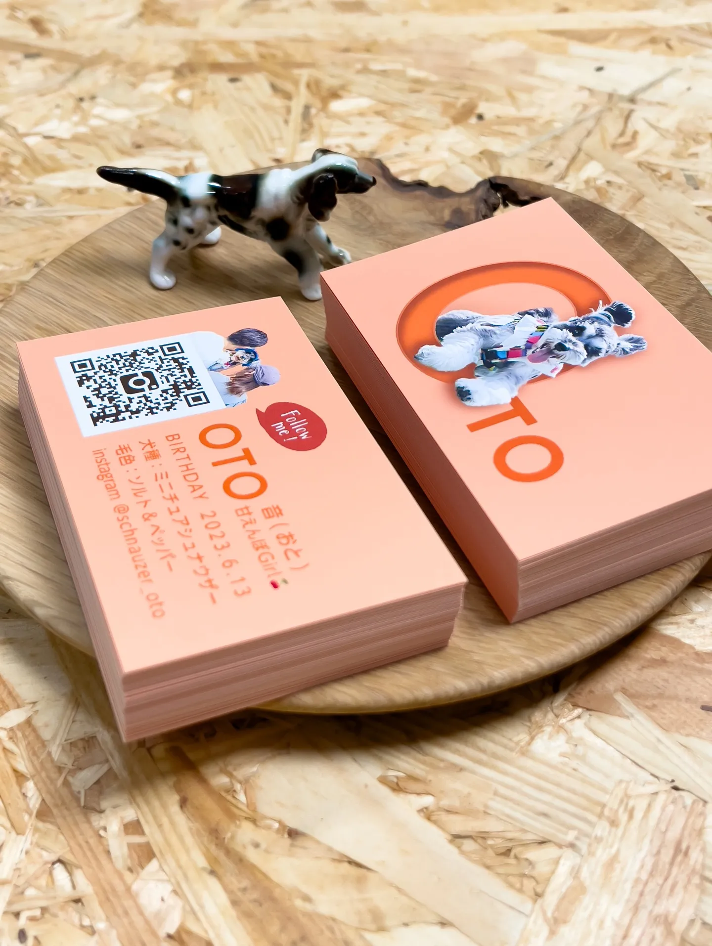 【うちの子名刺／アルファベットART／1頭デザイン】