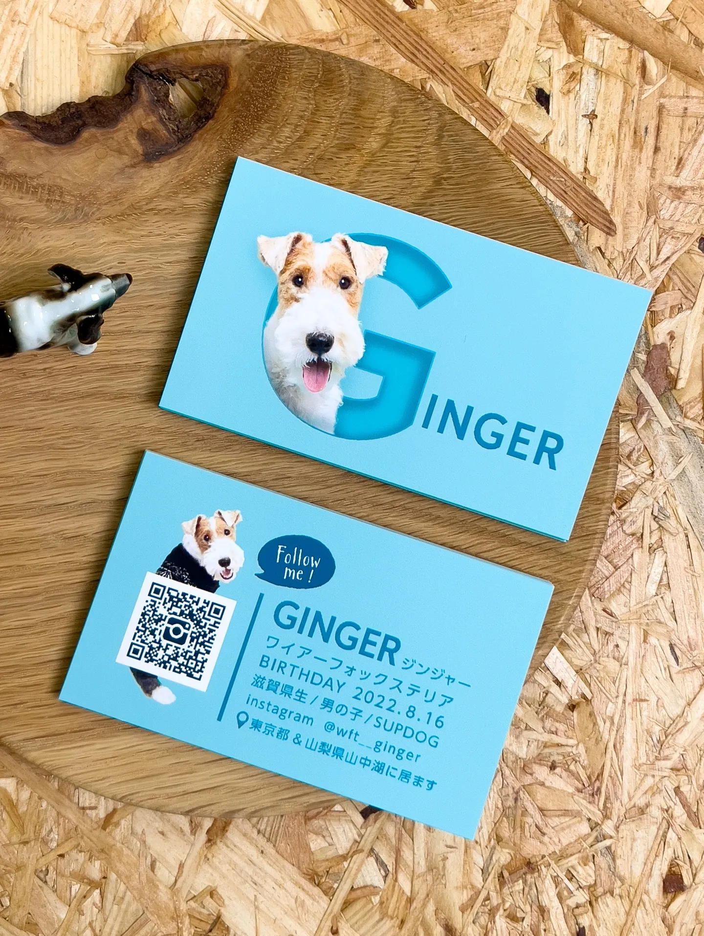 【うちの子名刺／アルファベットART／1頭デザイン】