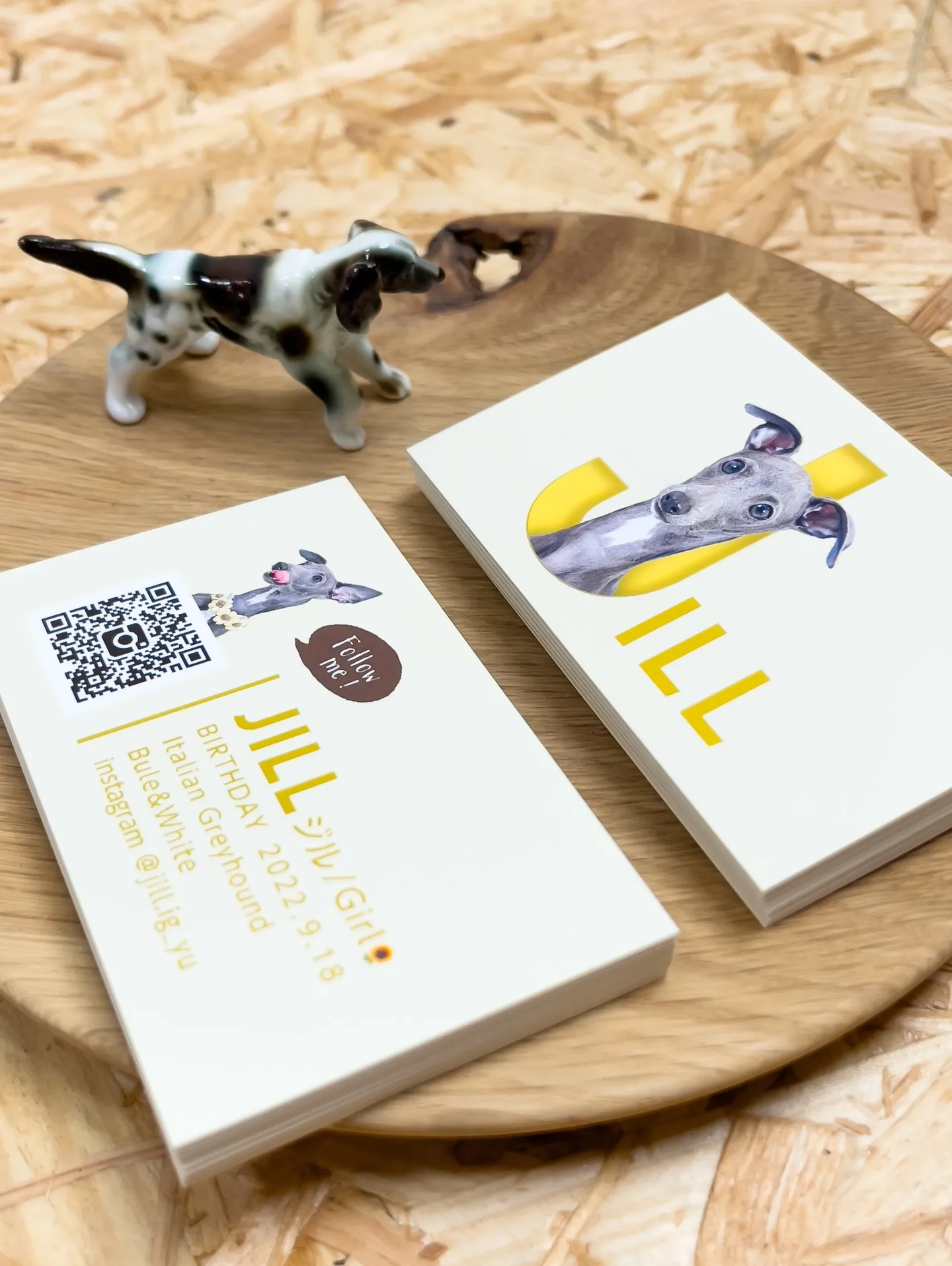 【うちの子名刺／アルファベットART／1頭デザイン】