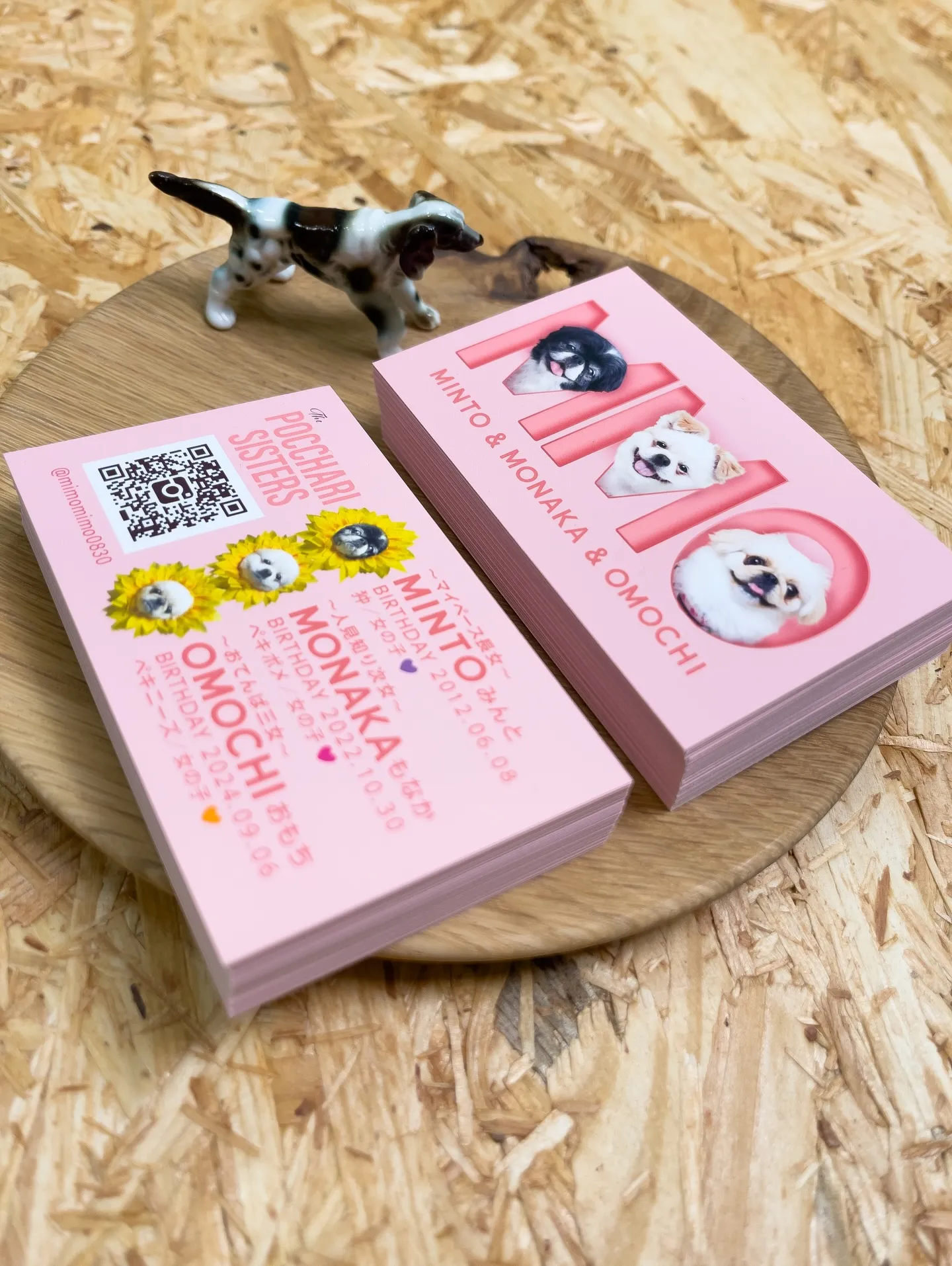 【うちの子名刺／アルファベットART／3頭デザイン】