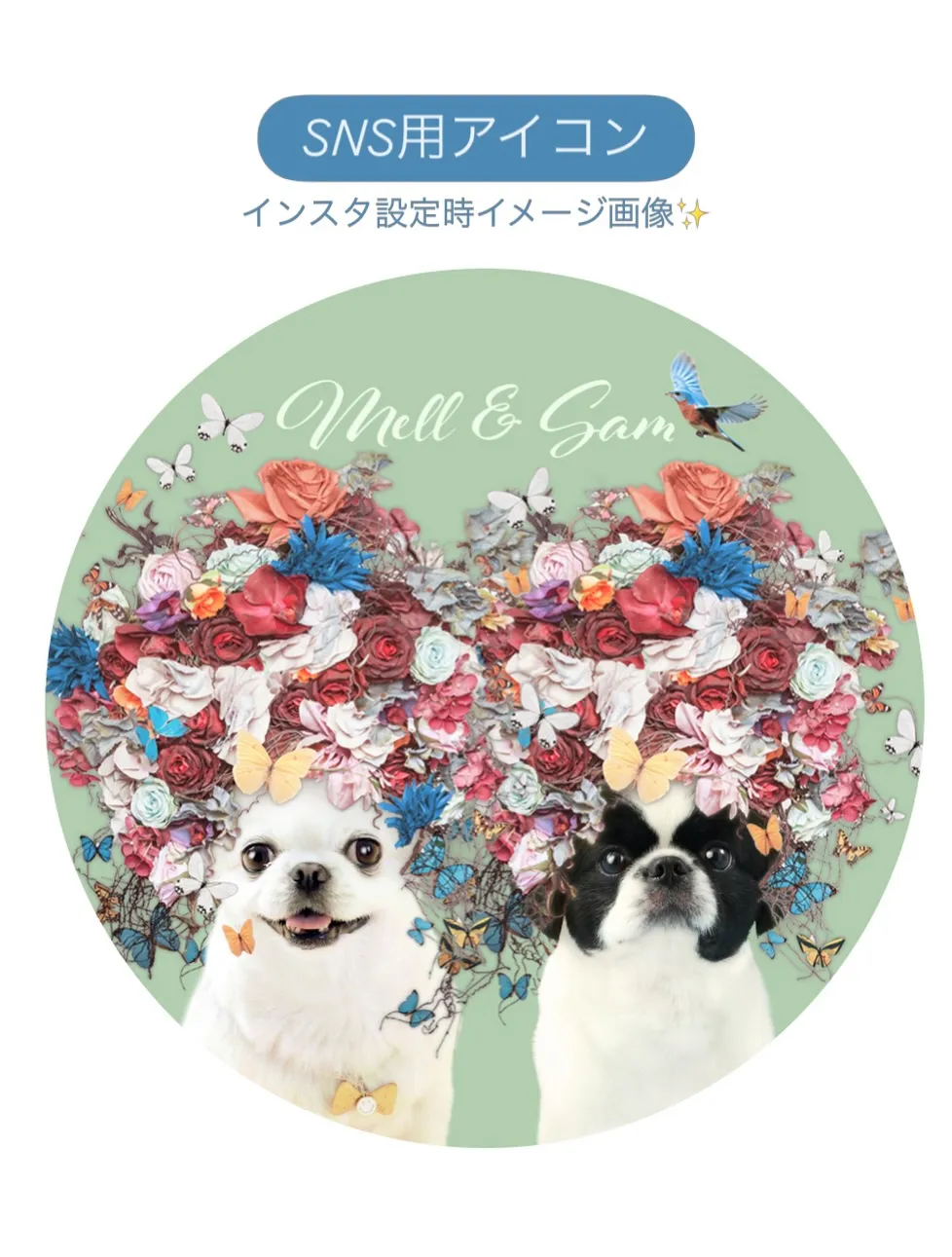 【 A4うちの子ポスター「FLOWERS💐CROWN」／２頭...