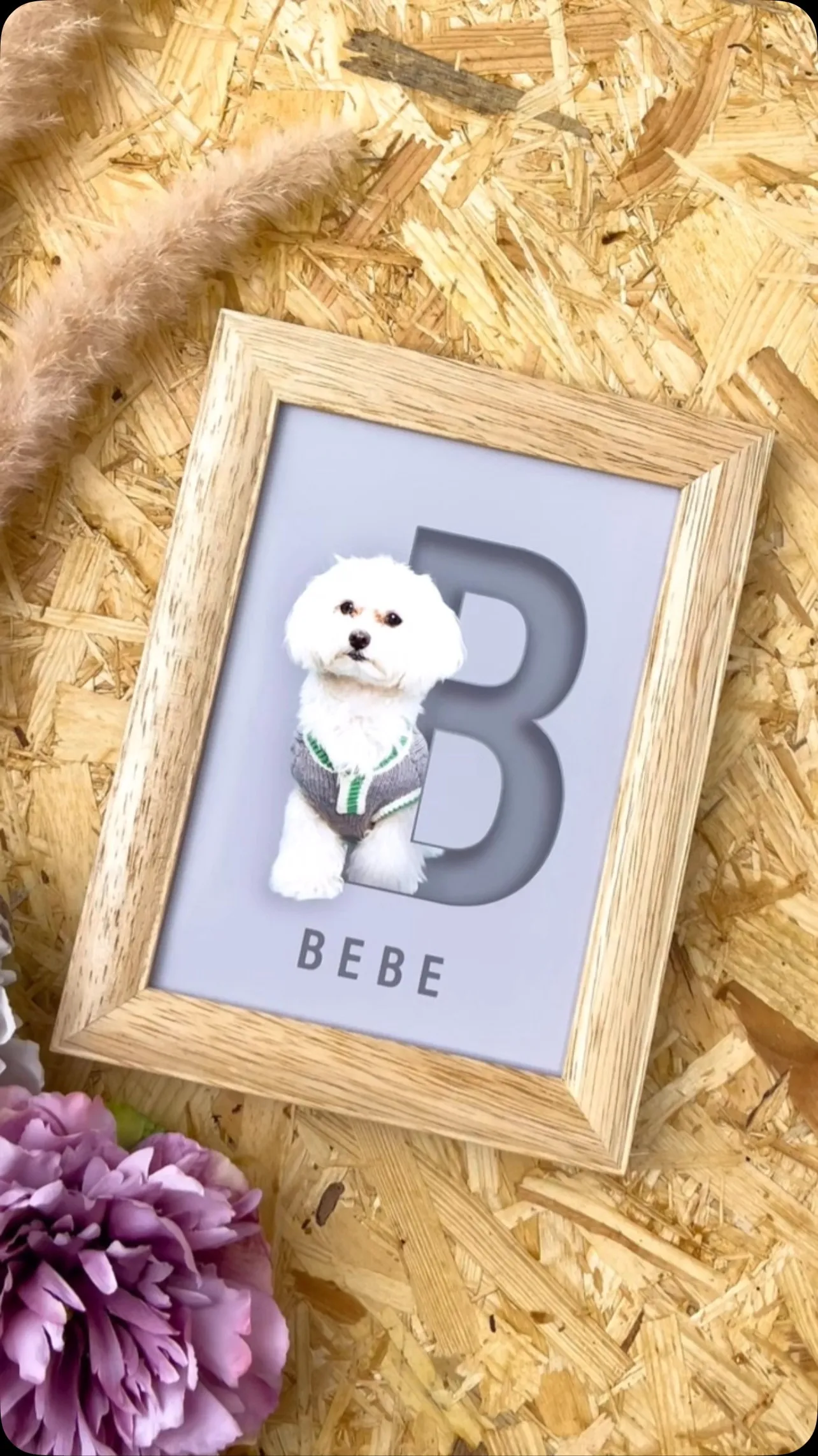 【アルファベットARTポスター／2L額縁／1頭デザイン】