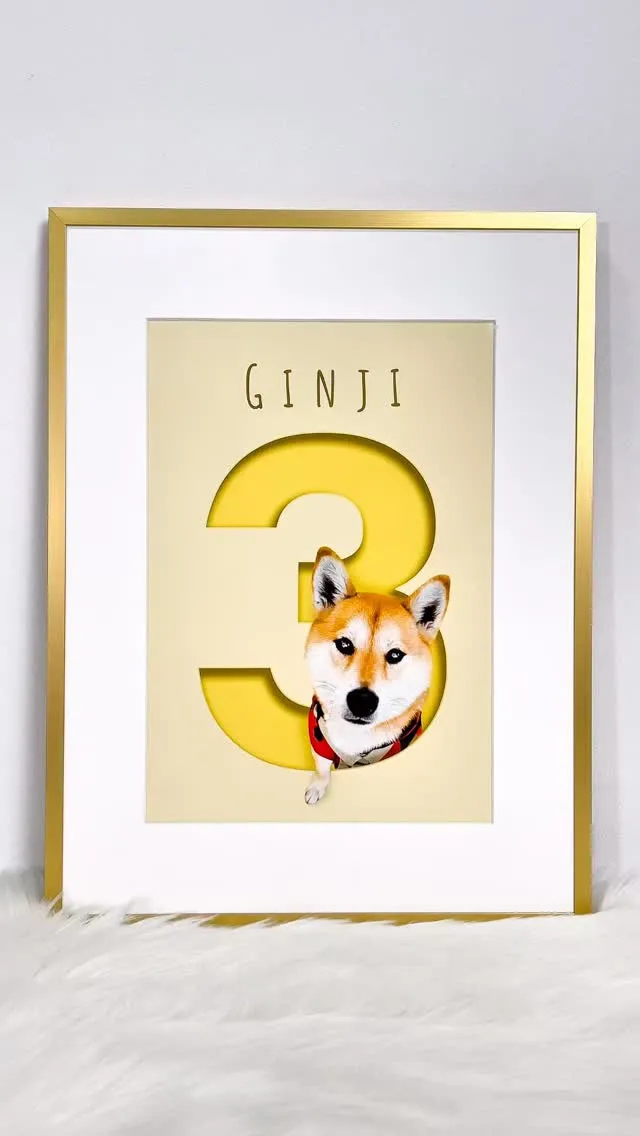 【ナンバーARTポスター／A4額縁／1頭デザイン】